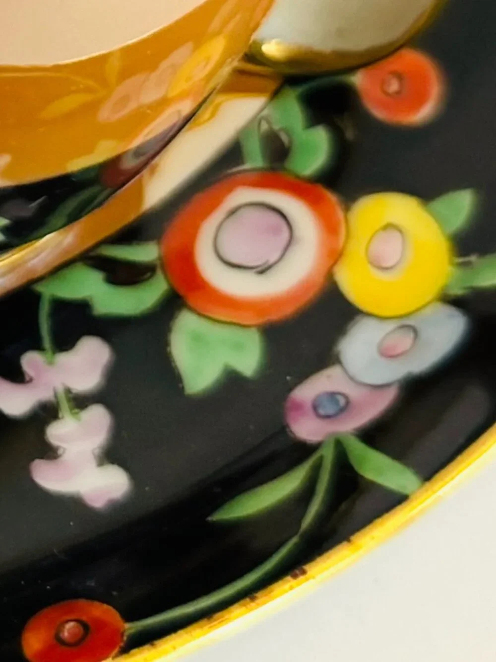 Noritake M Vintage Japan Lusterware  Floral Butterfly 7 Pieces Coffee Set